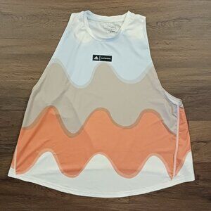 Adidas x Marimekko Run Icons 3 Bar Logo Running Tank Top Women's Large Loose Fit